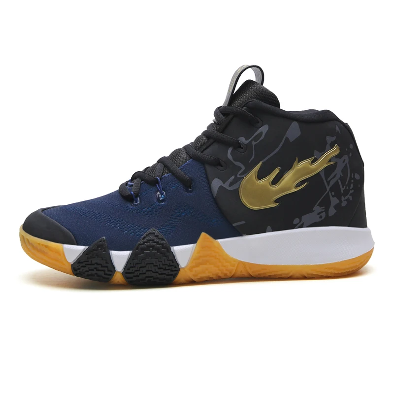 Уличная Мужская баскетбольная обувь; zapatillas hombre Deportiva; высокие дышащие ботильоны; кроссовки для тренировок; спортивная обувь - Цвет: black blue gold103