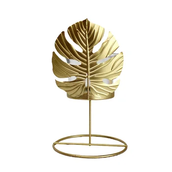 

Nordic Leaf Candlestick Gold Star Metal Candle Holder Iron Candle Cup Wedding European Home Decoration Modern Birthday Gift