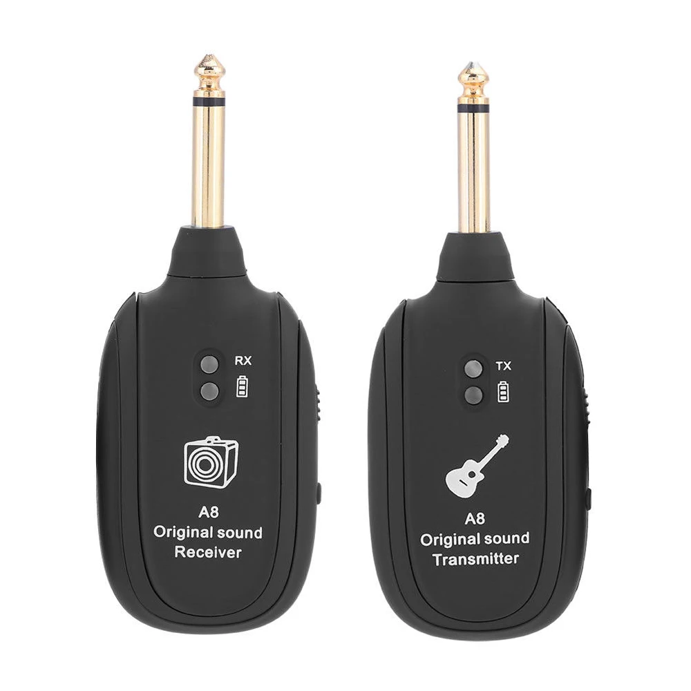 

Newest UHF Guitar Wireless System Transmitter Receiver Built In Rechargeable Audio Transmission Set With Micro USB Charge Port