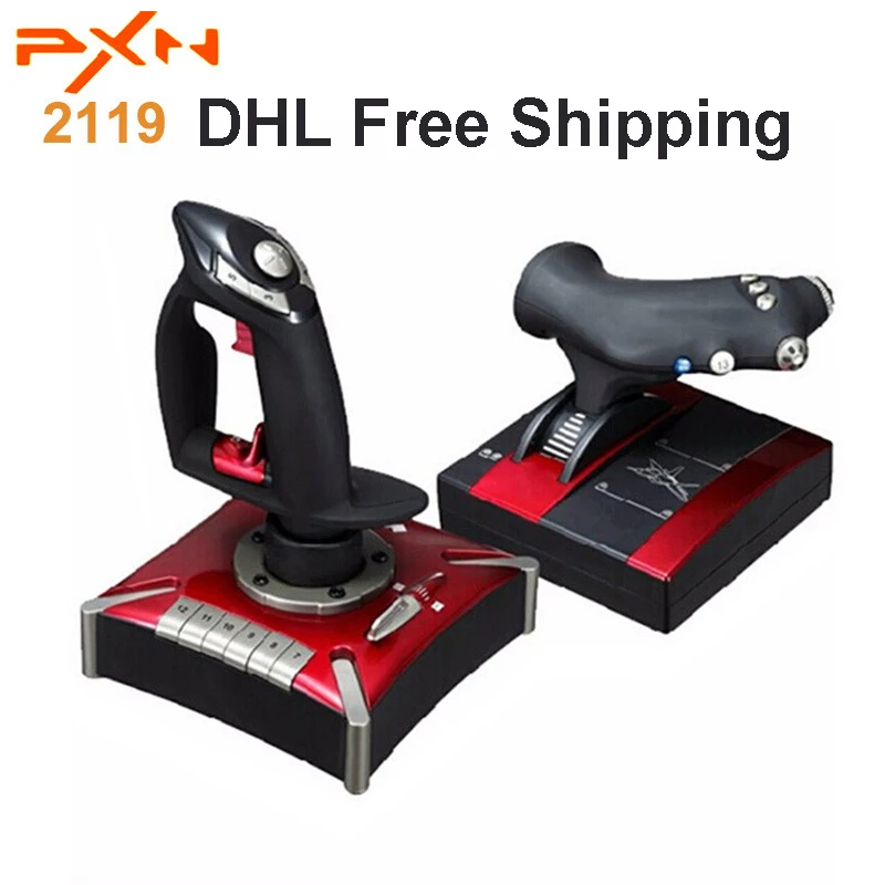 

PXN 2119 Wired Game Joystick With 7-Axis 8-Way Key Widget Caps 16 Separate Movement Control Keys For Computer PC