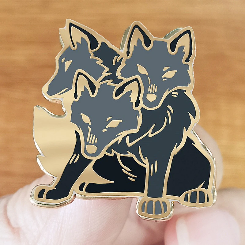 Эмалированные металлические значки с тремя головками из мультфильма Cerberus броши
