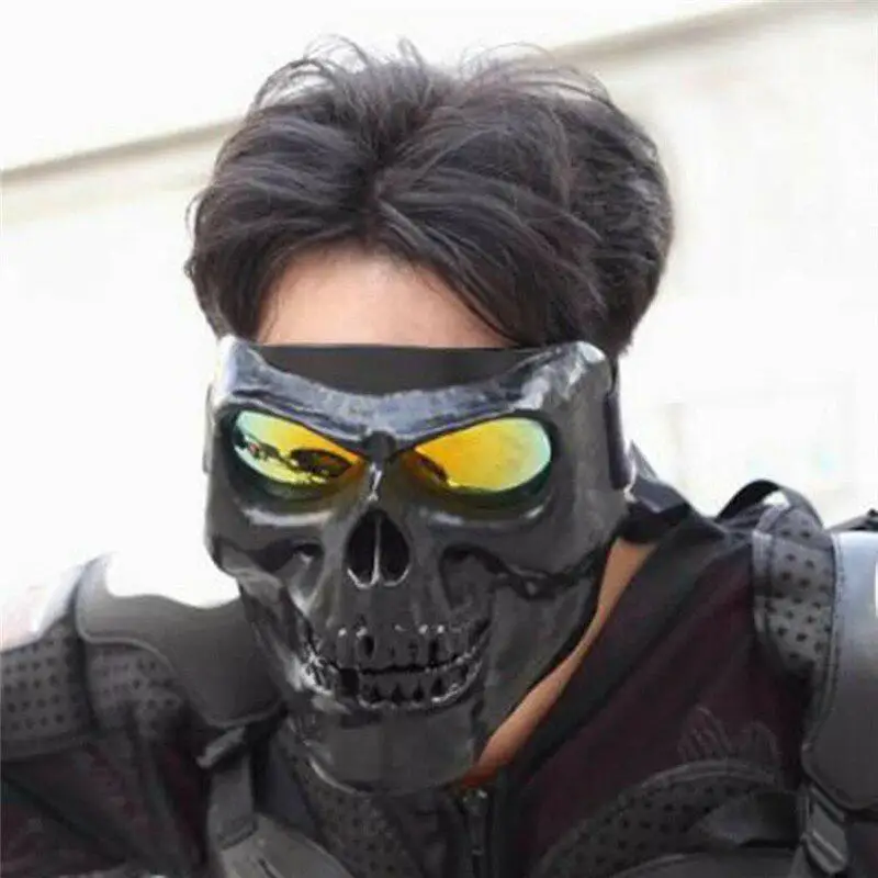 Motorcycle Goggles Skull Mask Helmet Glasses Mask Ski Detachable Eyewear Scooter Helmets Mask Skate Motorcycle Goggles Mask
