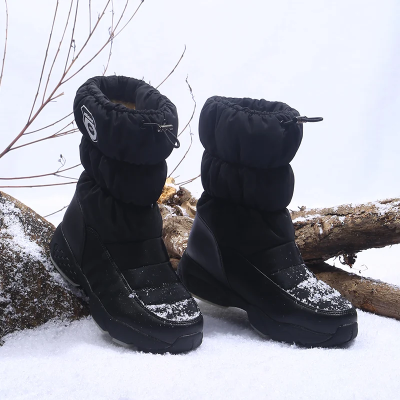 Г. Зимние сапоги высокие женские зимние сапоги теплая плюшевая обувь, большие размеры 36-40, одежда белая обувь на молнии для девочек популярные ботинки