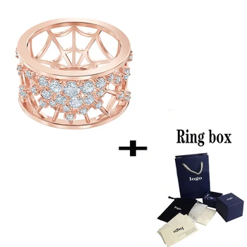 

SWA 2019 New Exquisite Design Ring Pattern Spider Online Ice Water Crystal Fashion Lady Jewelry Exquisite Engagement Ring