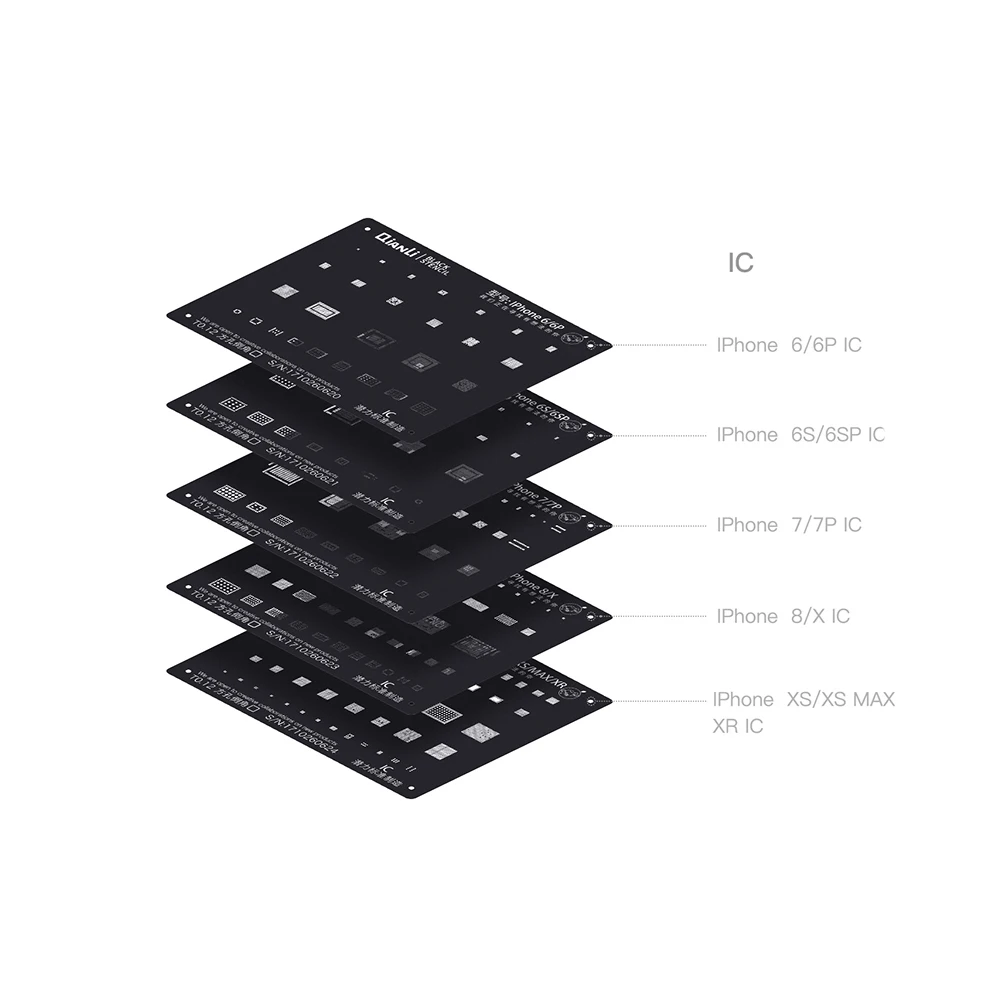 QIANLI plant tin black net For iPhone 6 6P 6S 6SP 7 7P 8 X XS XS MAX XR IC Repair planting tin Net platform