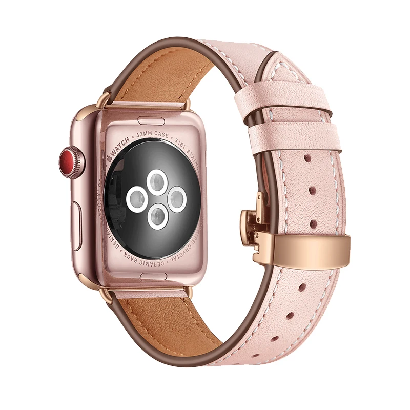 Ремешок из натуральной кожи для apple watch band 44 мм 40 iwatch 42 38 6/SE/5/4/3/2/1|Ремешки часов| |