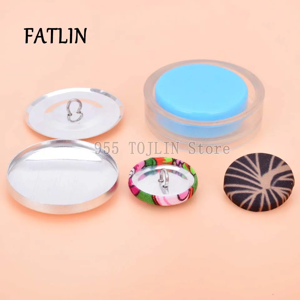 

Covered Button 20Sets1set Tool DIY handmade fabric button Bread Shape Round Fabric Cover cloth button base Semi-finished Product
