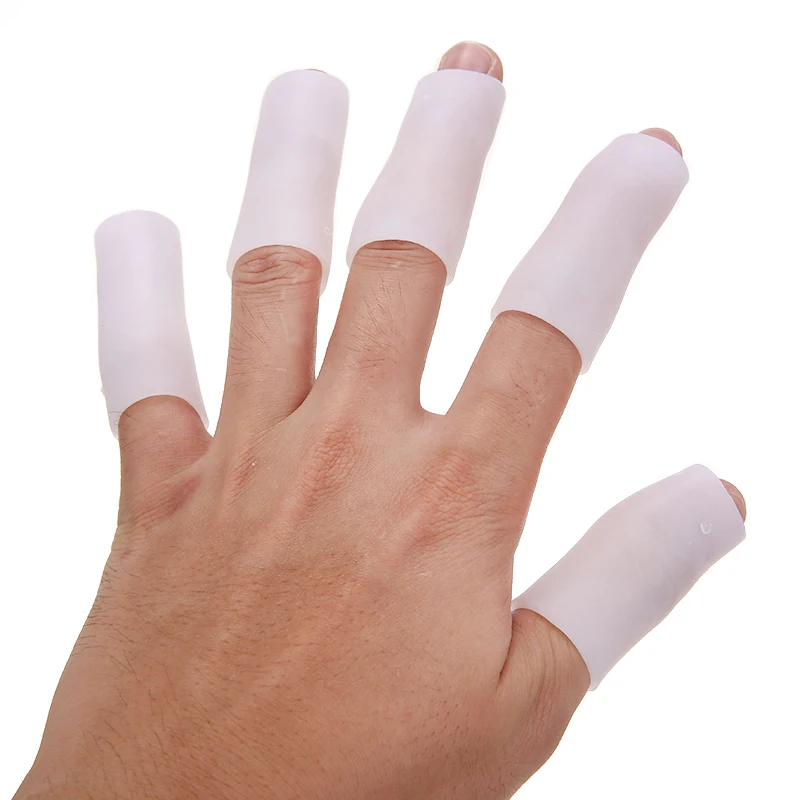 5 Pairs Silicone Gel Finger Tube Protector Toe Sleeves for Friction Pain Relief Foot Care Tools