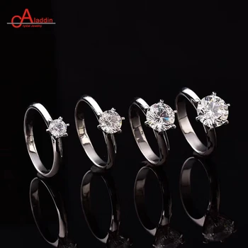 

Aladdin Classic 6 claw 0.5-3ct Rings Moissanite 925 Silver Wedding ring jewelry Test Passed Fashion Girlfriend Jewelry Gift