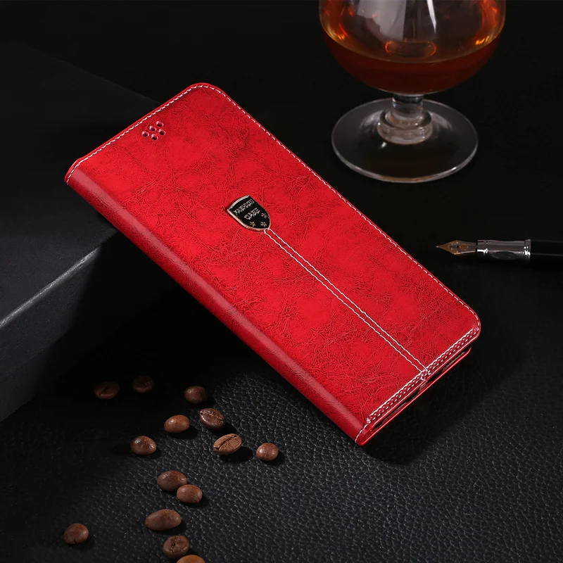 Red Кожаный чехол-книжка с бумажником чехол для huawei Y3 Y5 Y6 Y7 Y9 Prime чехол для телефона защитный чехол - Цвет: Red