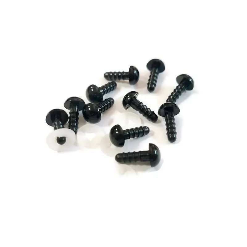 Safety Animal Black Eyes Plastic Crochet Eyes For Teddy Bear Puppet Toy Amigurumi Doll 4.5mm-24mm Can Be Choosen