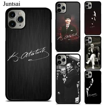 Juntsai Mustafa Kemal Ataturk Phone Case For iphone 11 Pro Max X XR XS Max SE 2020 6s 7 8 Plus 5 Rubber Cover