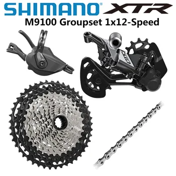 

SHIMANO DEORE XTR M9100 Groupset Mountain Bike 1x12-Speed RD SL CS CN M9100 Rear Derailleur XTR Shift Cassette 10-51T mtb Kit