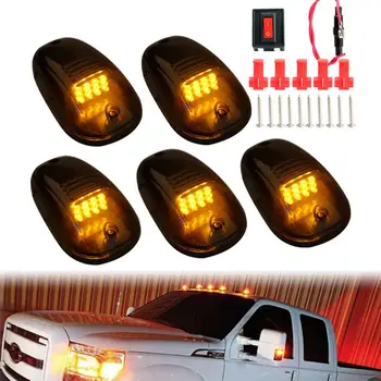 

5Pcs/Set 12LED Car Cab Roof Marker Lights Smoked Lamp For Pickup SUV Amber
