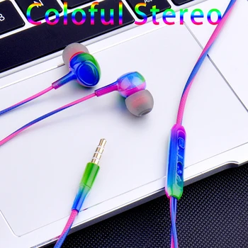 

Colorful Wired Headset 3.5mm Plug Music Earbuds Stereo Gaming Earphone with Mic for IPhone Xiaomi Huawei Sports Fashion