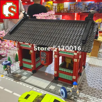 

In Stock Sembo Street View Series Sensoji Temple Golden Dragon Mountain Tokyo Japan Building Blocks Bricks Toys 601088 2017PCS