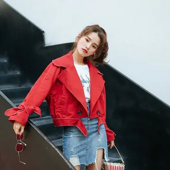 

Loose Vintage Bat sleeve Womens Frayed Denim Jacket Plus size Spring 2020 Double breasted Ladies Jeans Jacket Student Basic coat