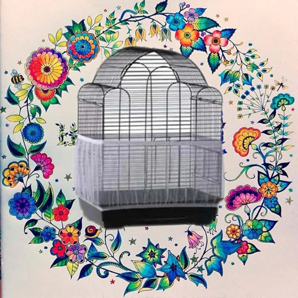 66-132cm Birdcage Covers Soft Airy Bird Cage Seed Catcher Stretchy Nylon Mesh Net Cover Parrot Skirt Jaulas Para Pajaros@45 | Дом и сад