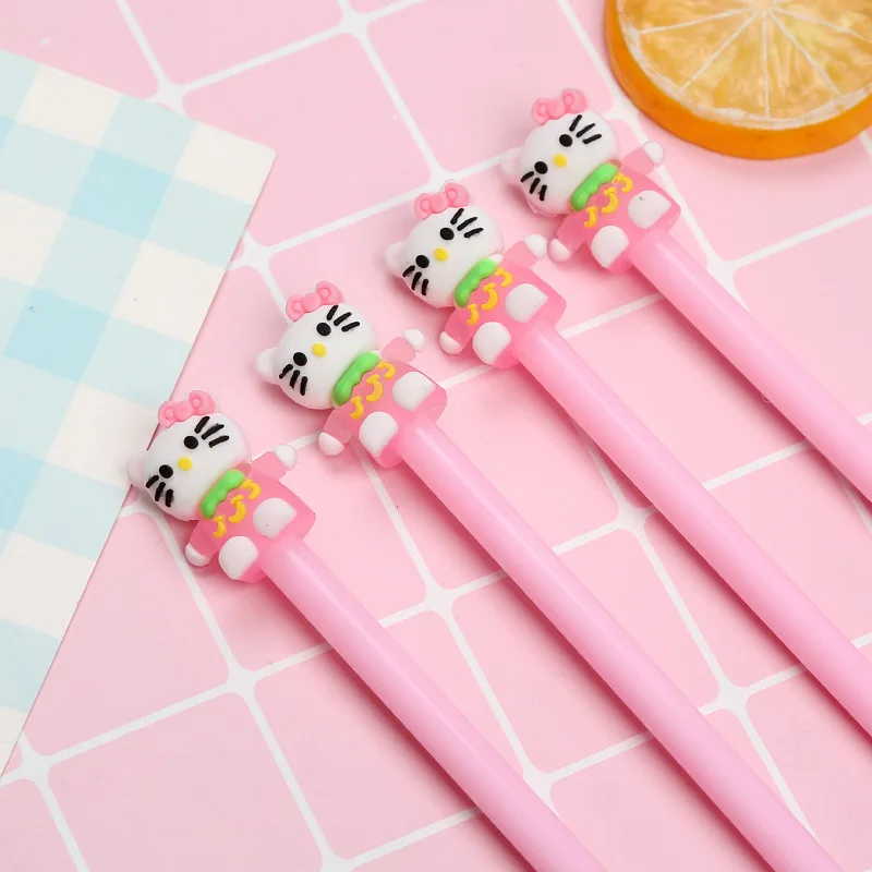 Мультфильм Hello Kitty Силиконовый гелевая ручка 0,5 мм черные чернила подписи ручка канцелярские принадлежности подарки
