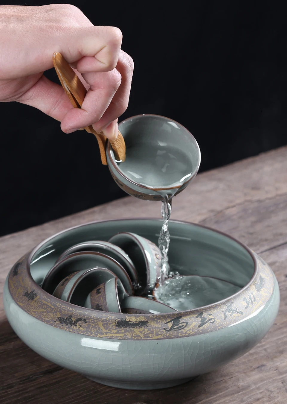 CAKEHOUD, китайский чайный набор кунг-фу, креативный керамический чайный набор, ручная работа, керамическая крышка чайника с принтом, чаша для чая, протекающая чайная дорога