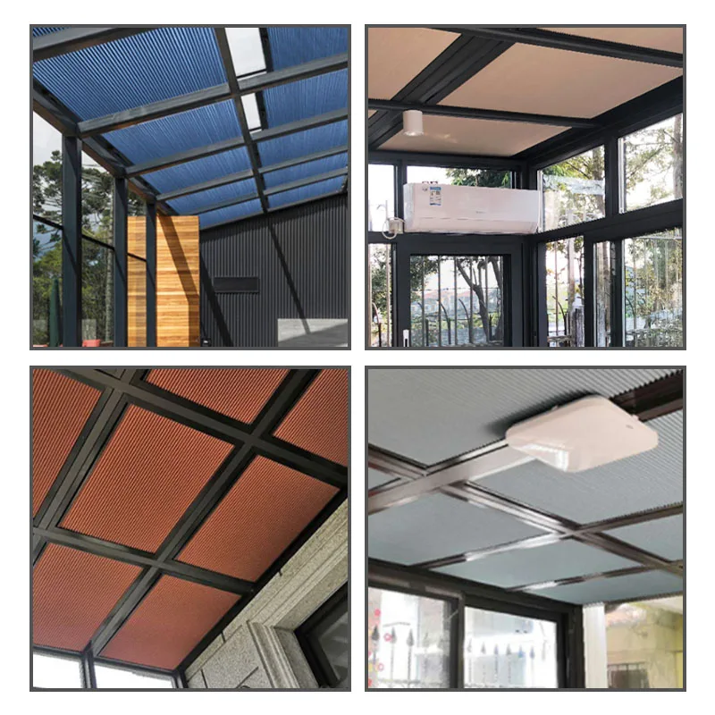 Electric Pattern Cellular Shades, Cordless Honeycomb Blinds, Full Blackout Fabric Window Shades for Skylight