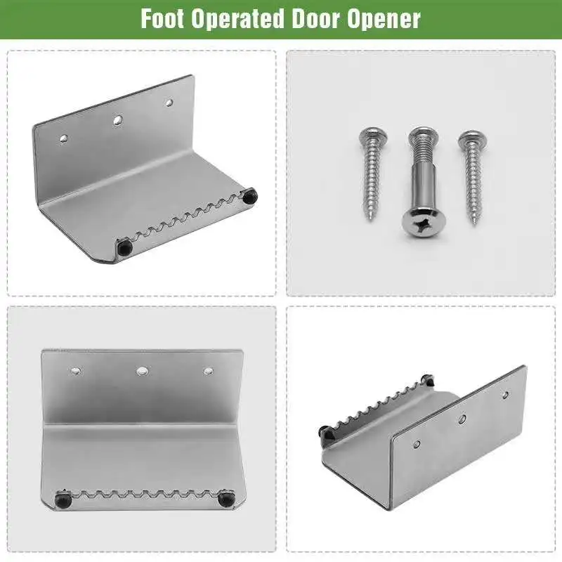 Top Quality Stainless Steel Hands Free Foot Operated Door Opener Handle Bracket 3mm Thick Convenience Door Opener