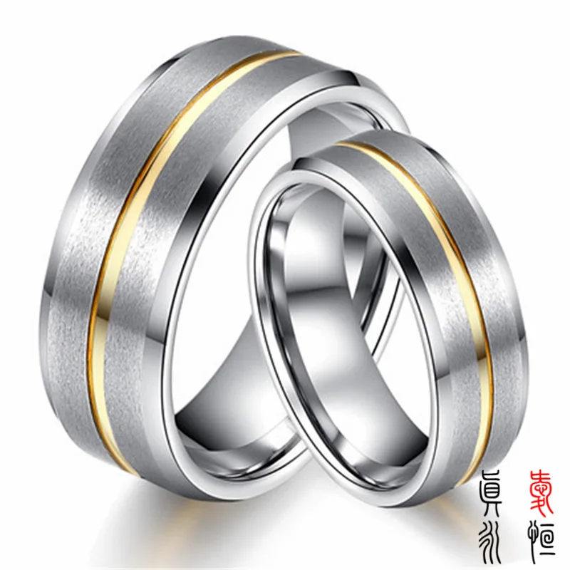 

Tungsten Ring between Gold Men Tungsten Gold Ring Couples Style Accessories