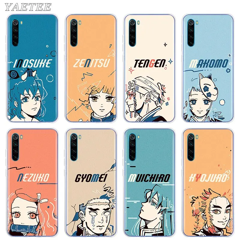 

Silicone Case For Xiaomi Redmi Note 9 9S 8 Pro 8T 7 Redmi 9 9A 9C 8 8A 7 7A 6 Ultra Thin Clear Back Shell Cover Demon Slayer