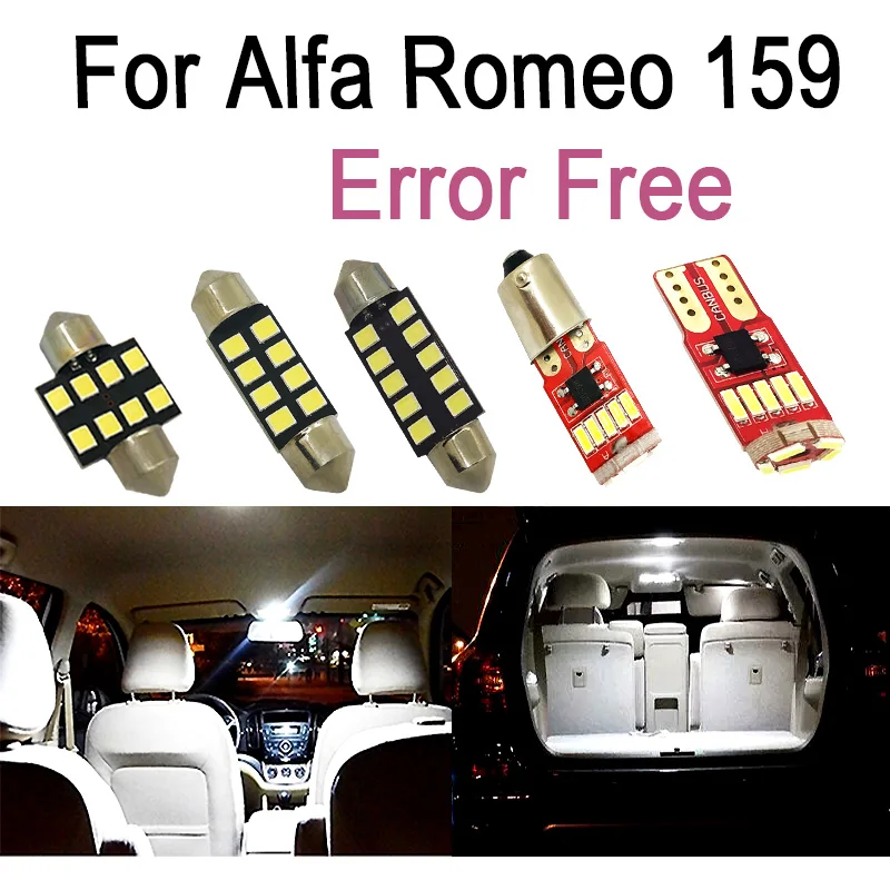 

14pc x 100% Perfect Canbus Car LED interior dome lights map trunk bulbs for Alfa Romeo 159 (2005-2011)