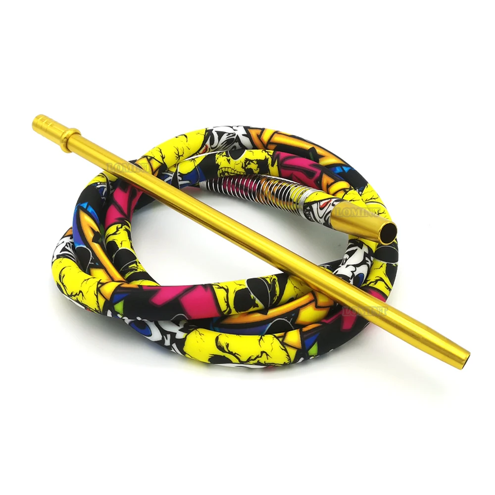 Hookah Accessories Hookah Mouthpieces LOMINT Cool Nice Colorful Soft Touch Hookah Hoses With Aluminum Handle Mouthpiece Highly Elastic Spring LM-H061
