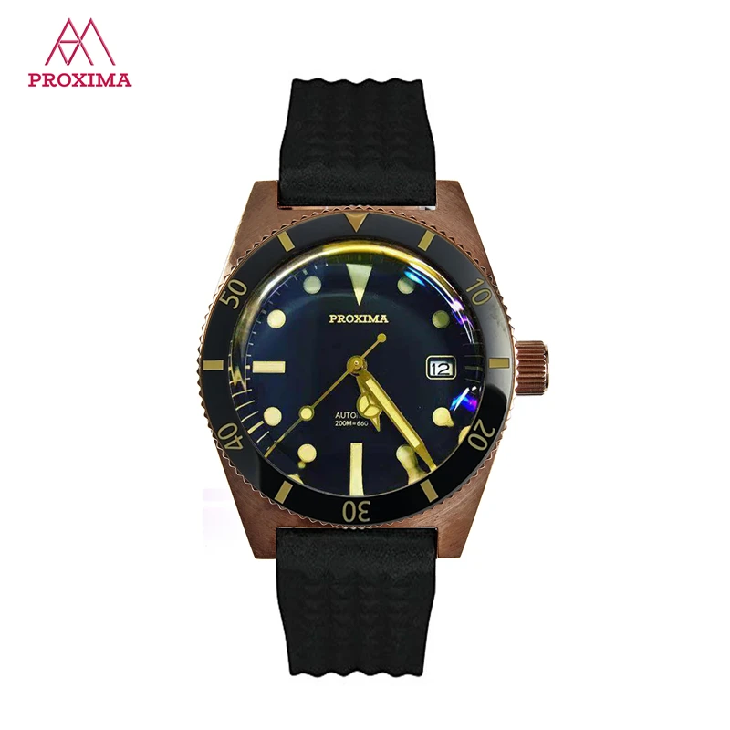 Мужские механические часы Proxima Submariner, водонепроницаемые, 200 м, роскошные часы от ведущего бренда, Мужские автоматические часы для дайвинга NH35 6200 - Цвет: 6200 Ceramic Bezel