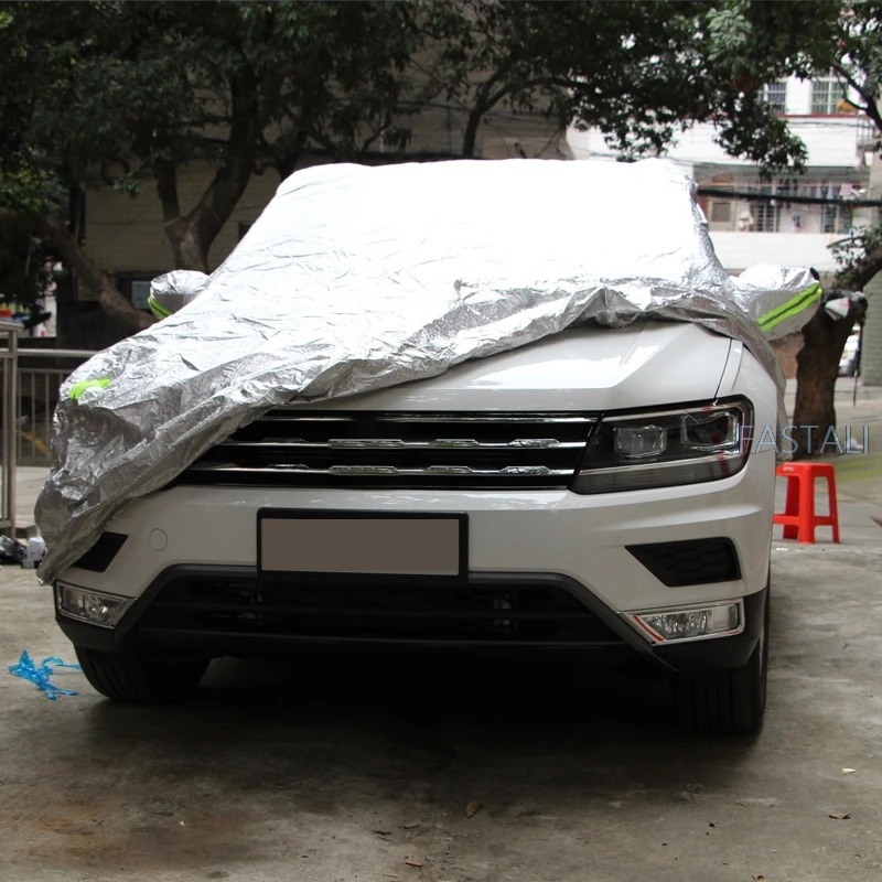 Для Tiguan второго поколения- солнцезащитный чехол Полный Автомобильный пылезащитный чехол авто открытый защитный чехол автомобильные аксессуары - Цвет: As picture