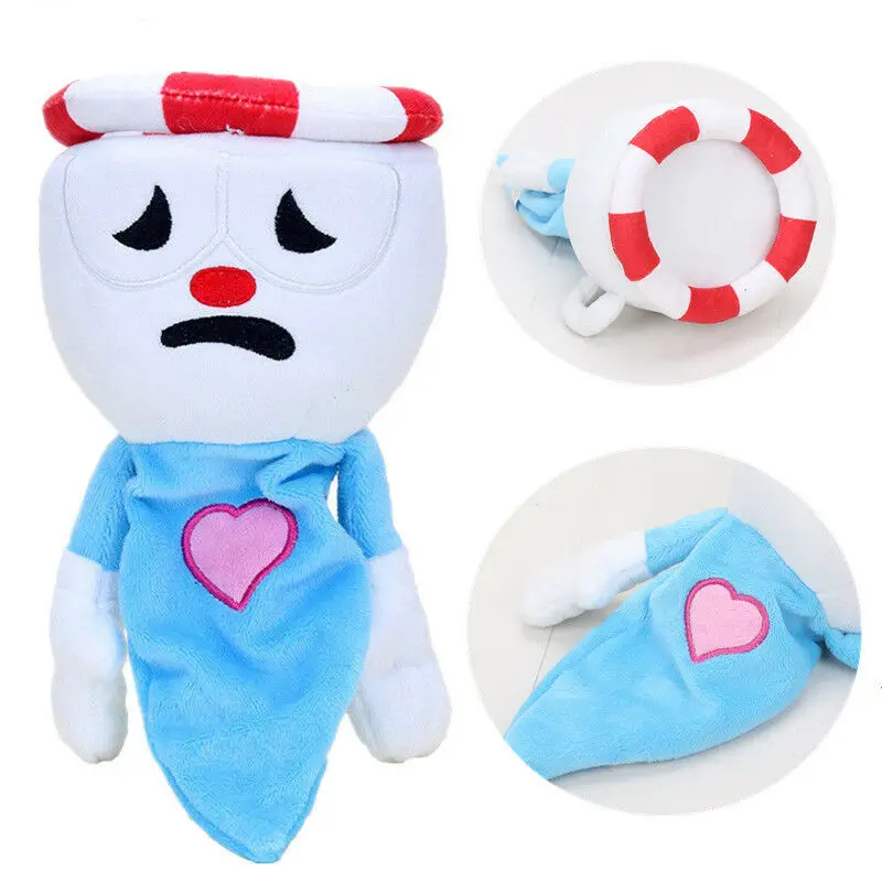 

11" Game Chalice Cuphead & Mugman Plush Stuffed Toy Mecup Brocup Kids Doll Fans Gift