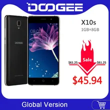DOOGEE X10s мобильные телефоны 5,0 дюймов ips 1 ГБ 8 ГБ Android6.0 смартфон Две sim-карты MTK6580 1,3 ГГц 5.0MP 3360 мАч WCDMA GSM мобильный телефон