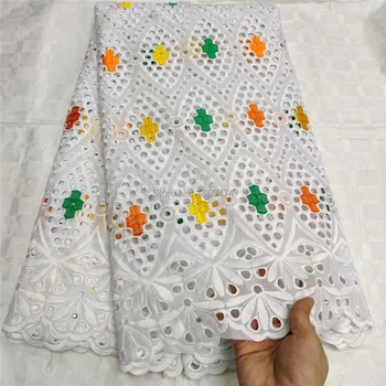 

White African Dry Lace Fabrics Beautiful For Women Cotton Dry Lace Fabric Swiss Voile With Stone Swiss Voile Lace In Switzerland
