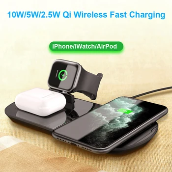

3in1 18W PD Fast Charging Qi Wireless Charger Pad Dock Cradle For iPhone 11 11Pro Max X XR XS Airpod 1 2 Pro Apple Watch