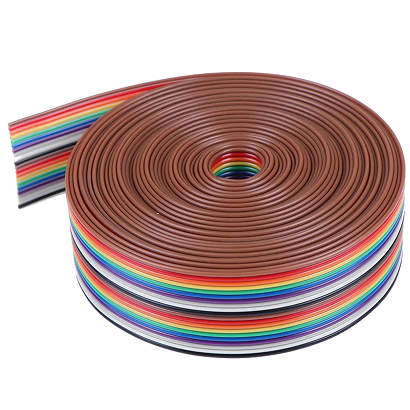 

5M 1.27mm 20P Cable Rainbow Flat Line Support Wire Soldered Cable Connector Wire 2651 rehearsal line 28AWG