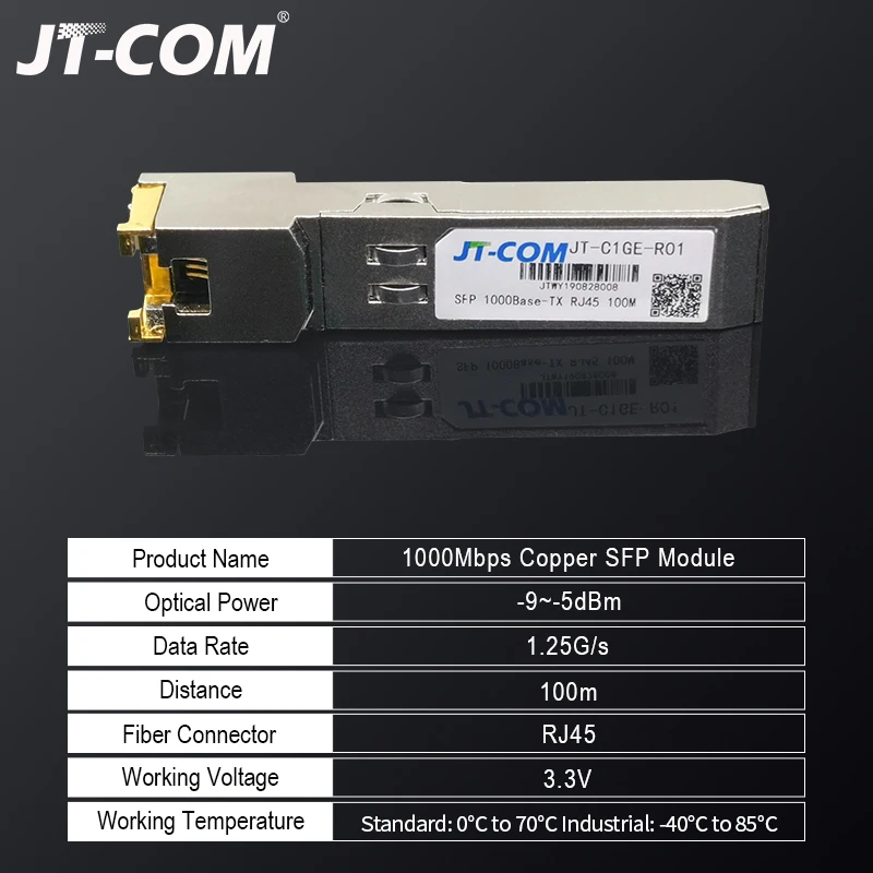Gigabit RJ45 SFP Module 1000Mbps SFP Copper RJ45 SFP Transceiver Module Compatible with Cisco Mikrotik Gigabit 2