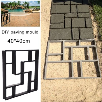 

Concrete Mold 40*40 Black Paving Pavement Stone Driveway Cement Mold Paving Mold DIY Stepping Durable Sturdy
