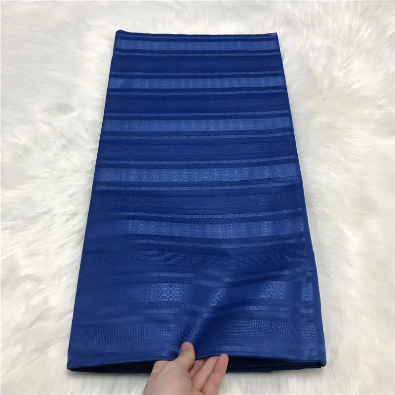 

Nigerian style Atiku Fabric high quality Blue Color Cotton atiku fabic for Men Cloth garment in 5yards