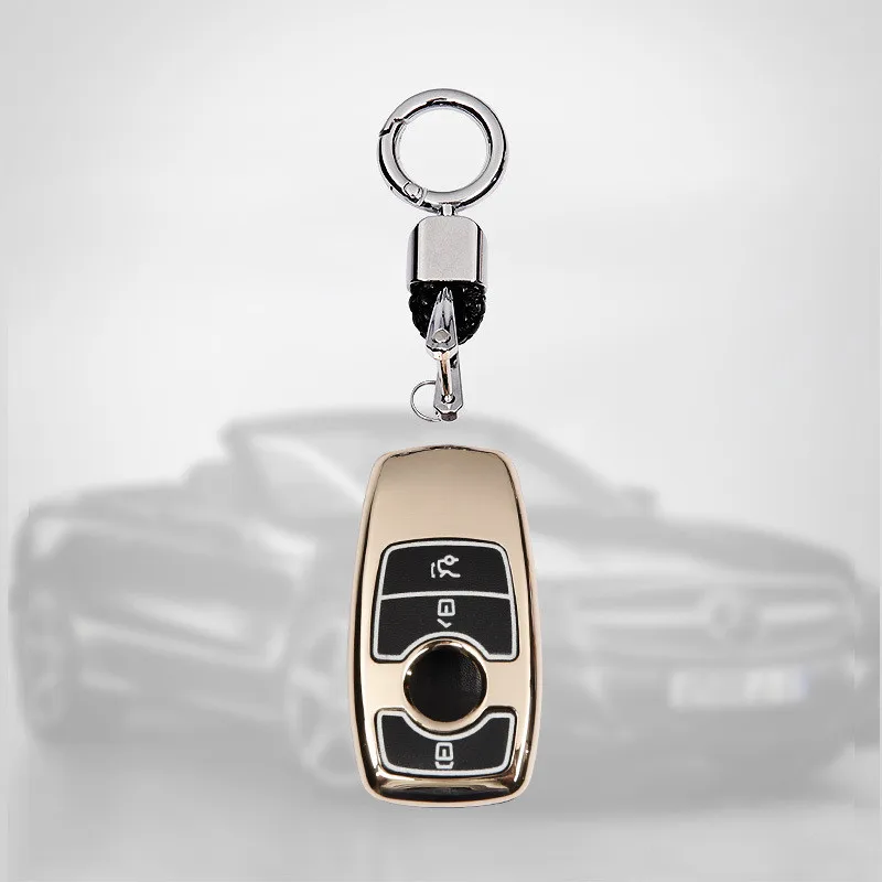 Чехол для ключей из цинкового сплава для MB E-class S-class E200L E300l S320L S350L все включено светящийся - Название цвета: Gold