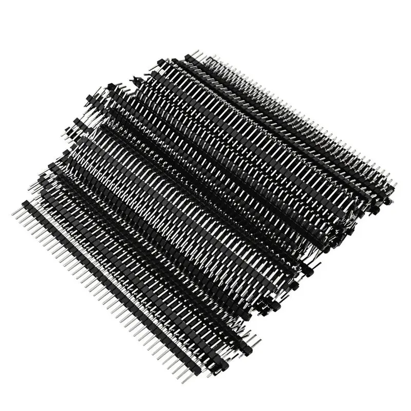 

100pcs Male Header Pins, Straight Single Row 40 Pin 0.1 Inch (2.54mm) Male Pin Header Connector PCB Board Pin Connector Electron