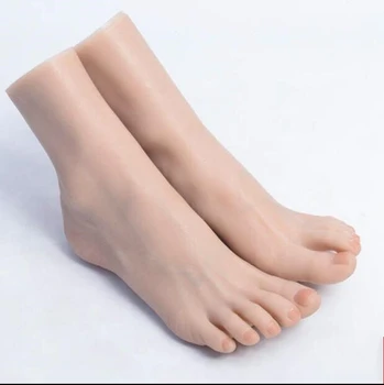 

High quality real Female Foot mannequin Vascular Silicone Photography Silk Stockings Jewelry Model soft Silica gel 2PC/lot C726