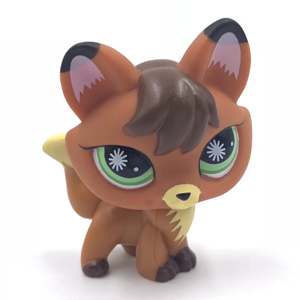 Littlest Pet Shop LPS Toys #807 Shades Brown Fox Firefox Green Star Burst Eyes 