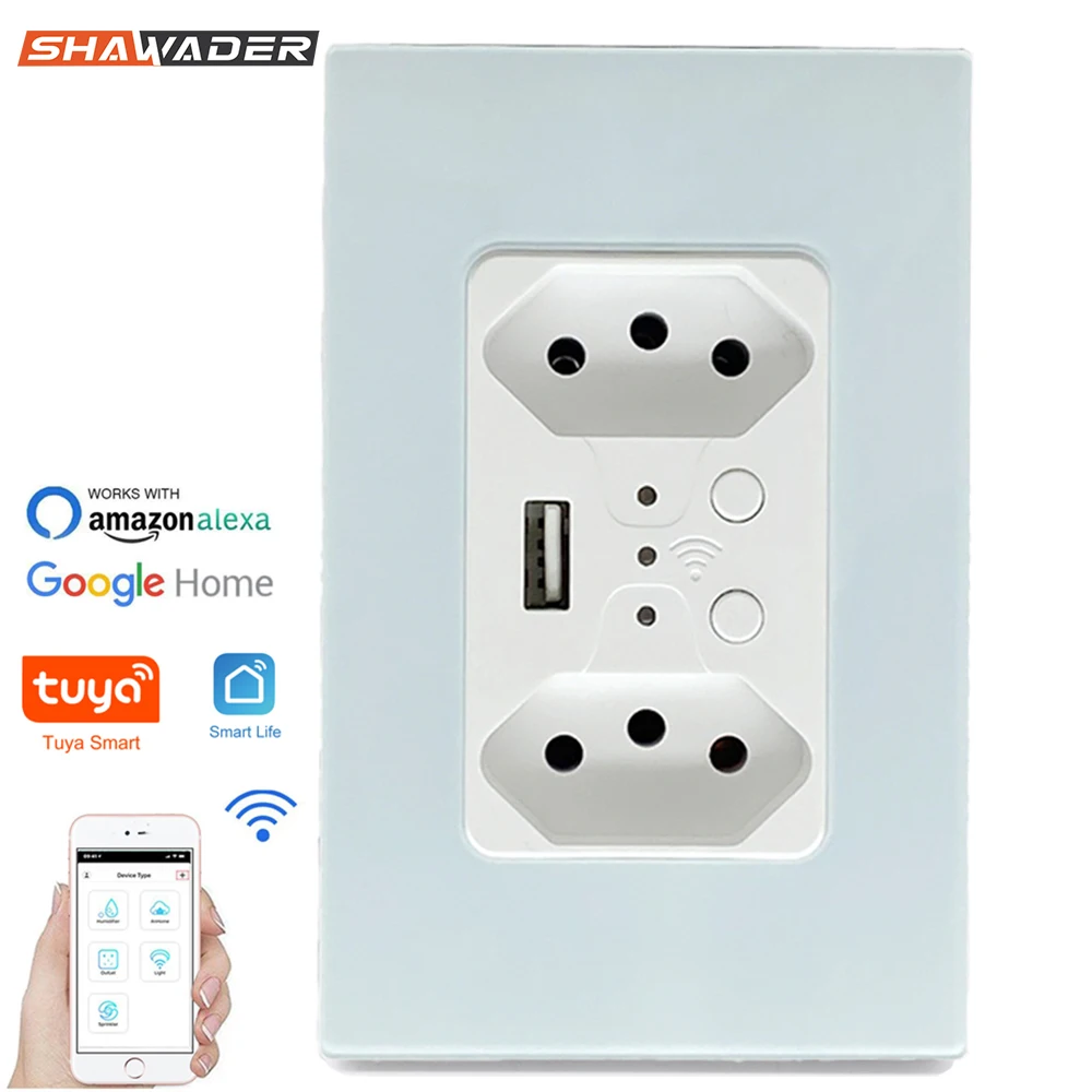Умная бразильская настенная розетка с поддержкой Wi-Fi и USB | Обустройство дома