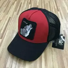 Новинка, летняя кепка для водителя грузовика, сетчатая бейсболка, хип-хоп кепка для мужчин, бейсболка с вышивкой, волк-красный