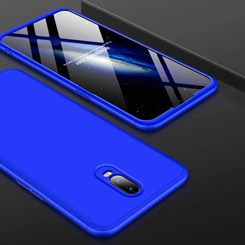 360 градусов чехол для OPPO R17 RX17 Neo R11S R11 R9S R9 R7S R7 F3 F1 плюс R15 A5S AX5S чехол 3 в 1 Жесткий ПК Защитный матовый чехол - Цвет: Синий