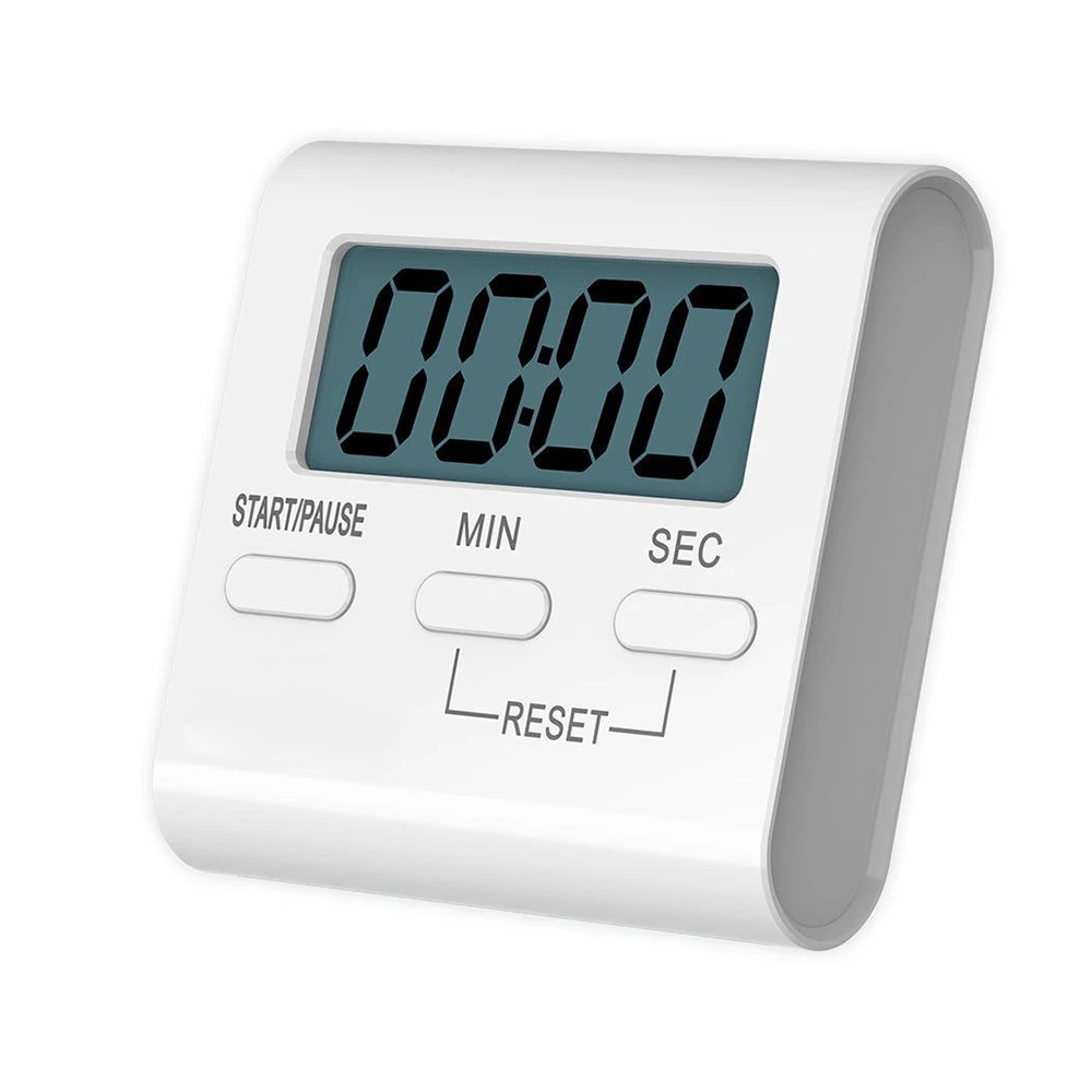 Cooking Timer Digital Timer Cooking Alarm Durable ABS AAA White Run Magnet Kitchen Accessories Consumer Electronics Gym