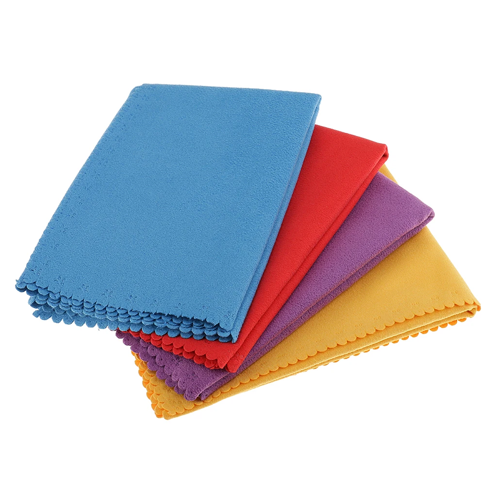 

4pcs 12x12inch Large Square Cleaning Cloths for Lens Glasses Digital Screen Laptop LCD LED TV Phone - Red, Yellow, Blue, Purple