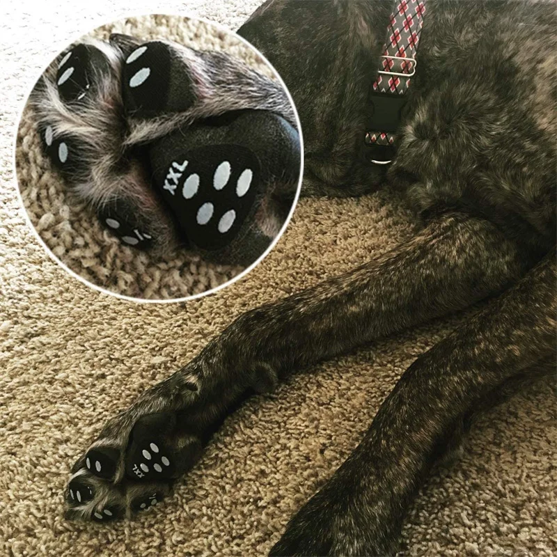 Dog Paw Protector Anti-Slip Grip Pad Set to Provides Traction and Brace for Weak Paws Walk Assistant to Keeps Dogs from Slipping